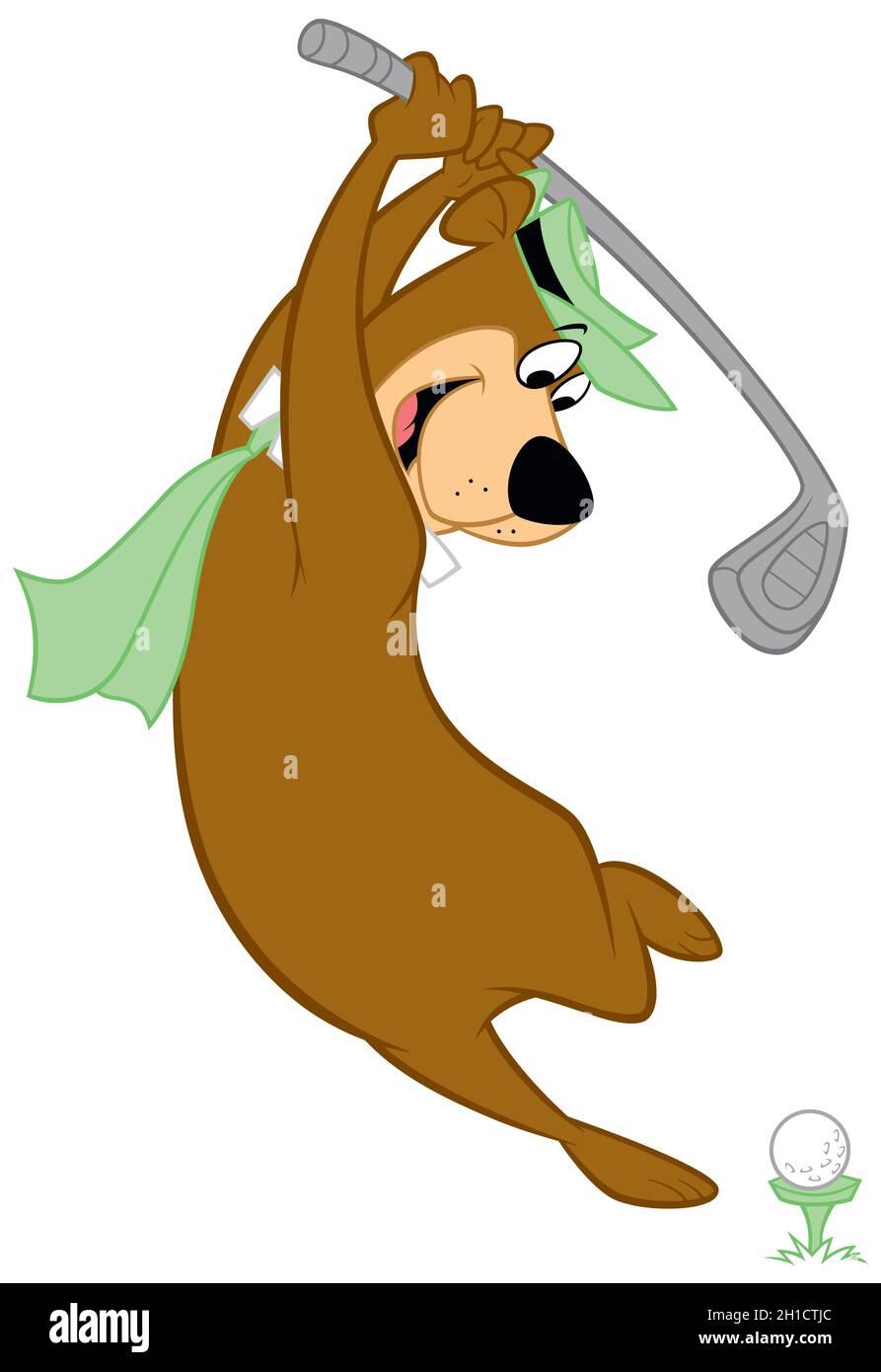 Yogi Bear Jellystone Park cartoon funny sport golf illustration Stock Photo  - Alamy