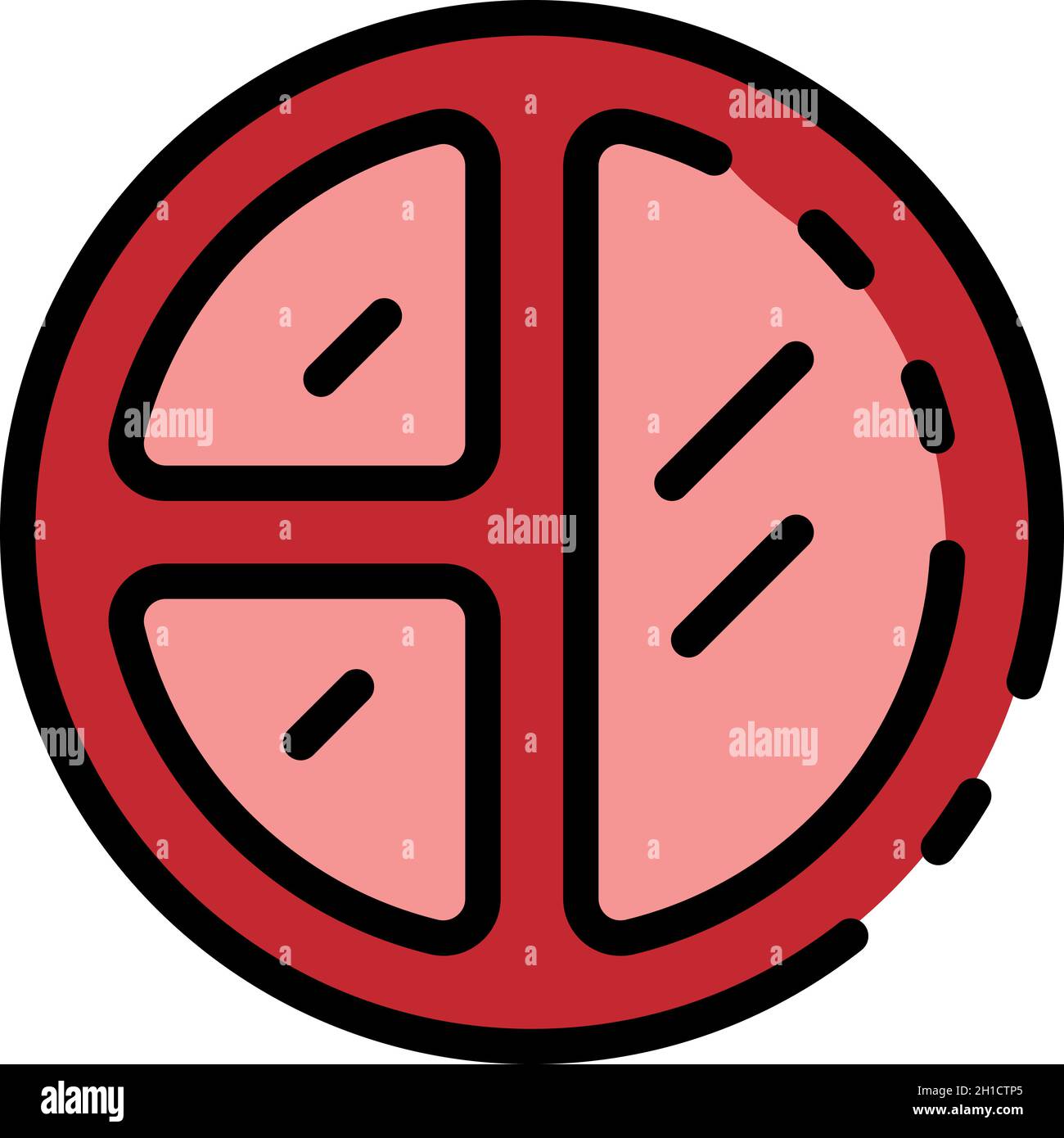 Plastic part plate icon. Outline plastic part plate vector icon color ...