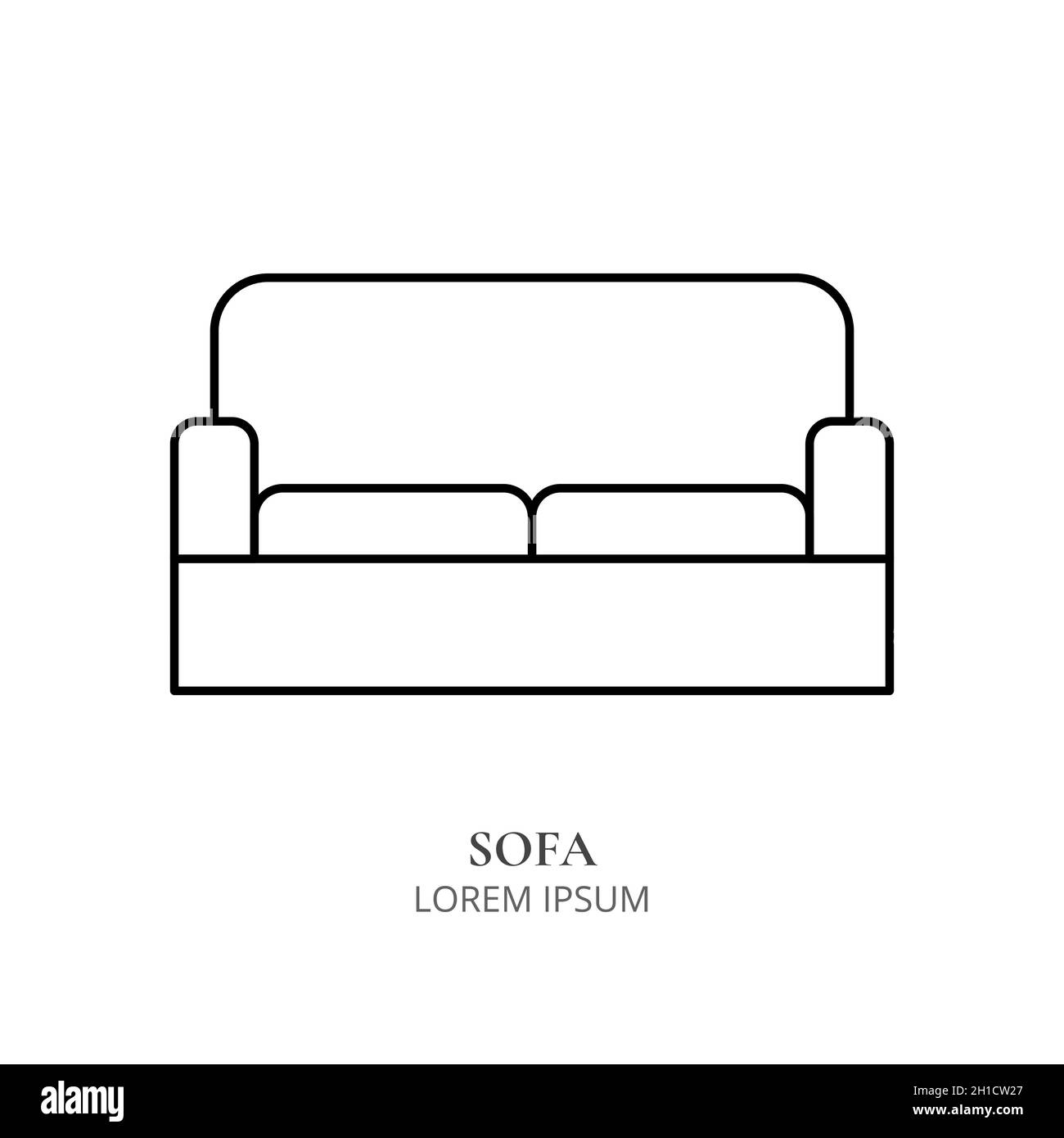 Movie watch line icon concept. Sofa or couch Stock Vector Image & Art -  Alamy
