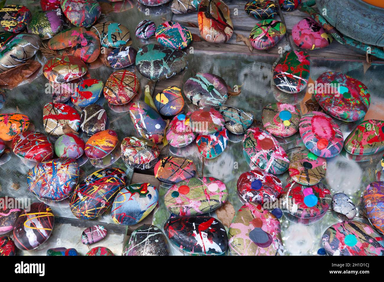 Painted stones. Stock Photo