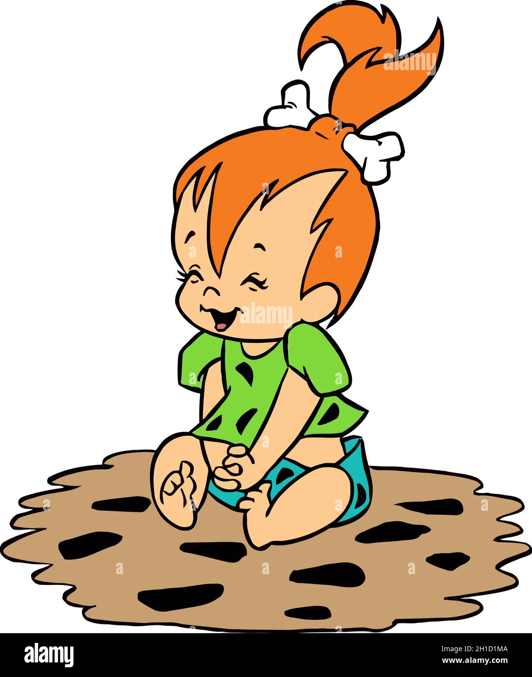 Pebbles Flintstones cartoon illustration character editorial Stock Photo