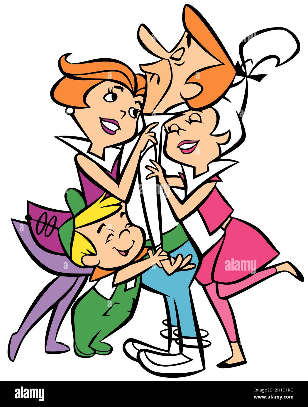 the jetsons family together cartoon illustration editorial Stock Photo