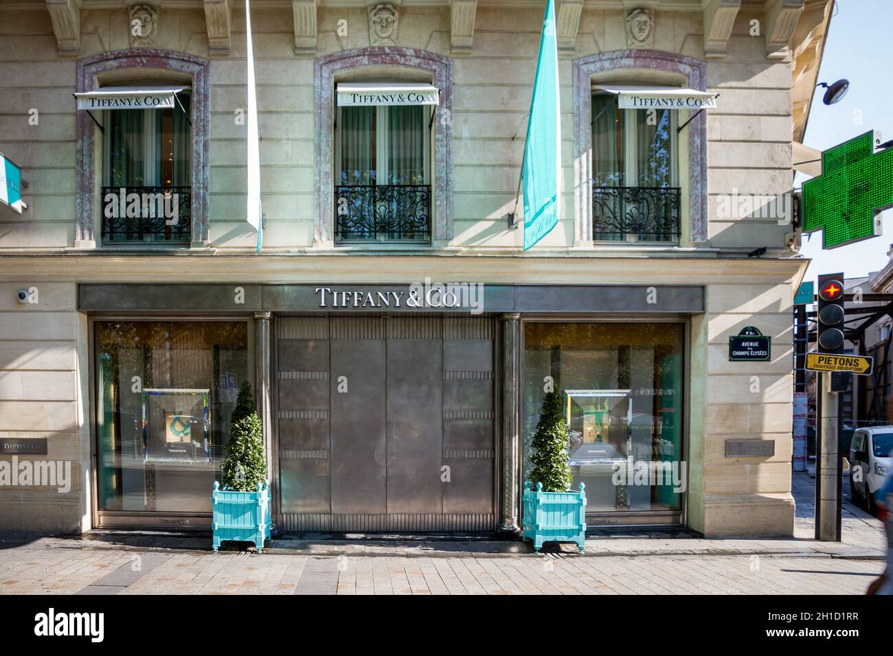 File photo dated April 9, 2020 of Tiffany & Co in Paris, France