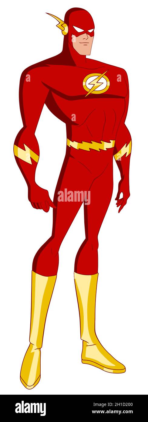 the flash speed power illustration posing hero editorial Stock Photo