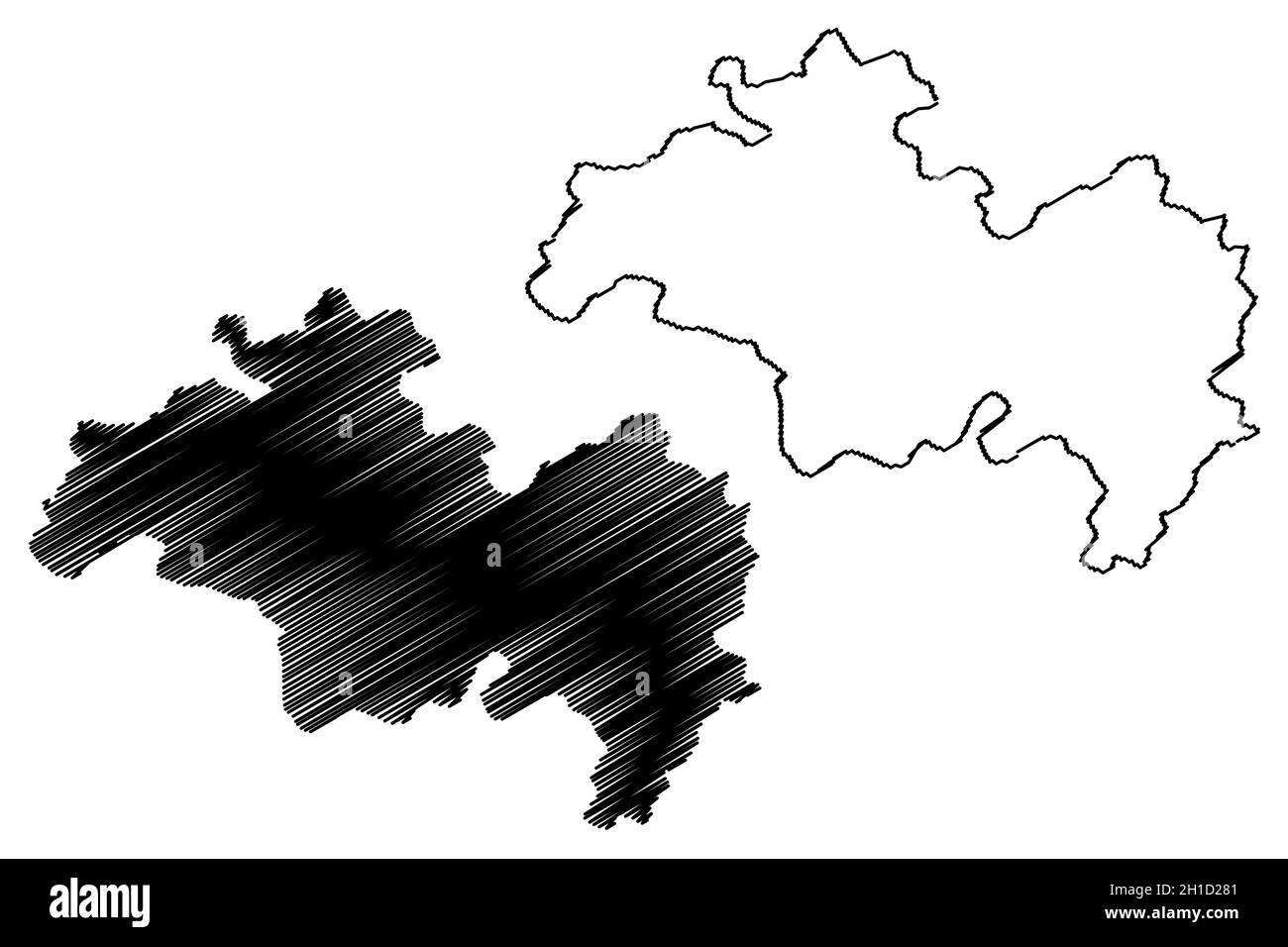 Malerkotla district (Punjab State, Republic of India) map vector illustration, scribble sketch Malerkotla map Stock Vector