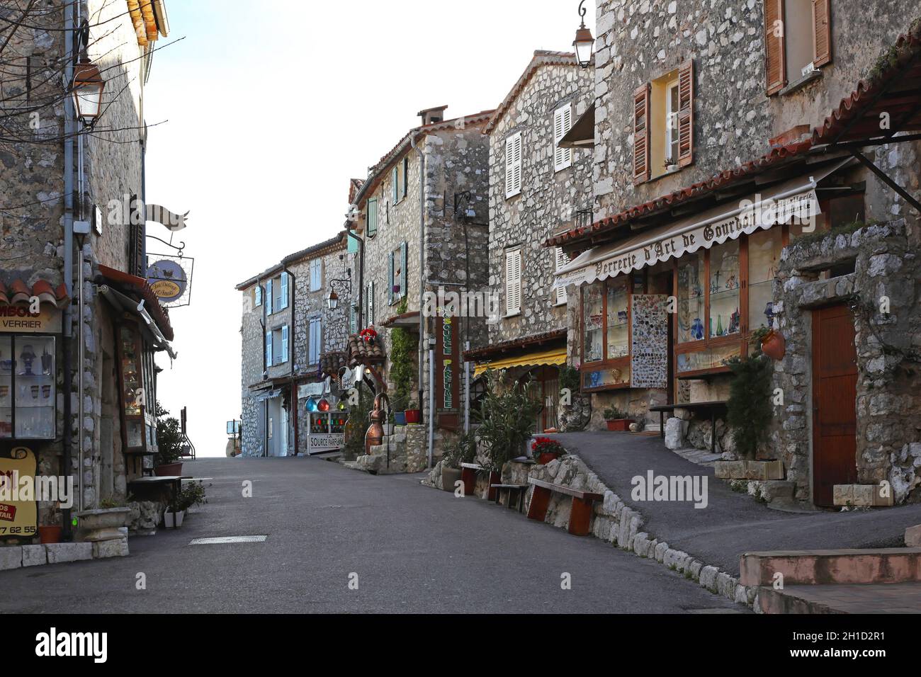 GOURDON, FRANCE JANUARY 20 Main street in Gourdon on JANUARY 20