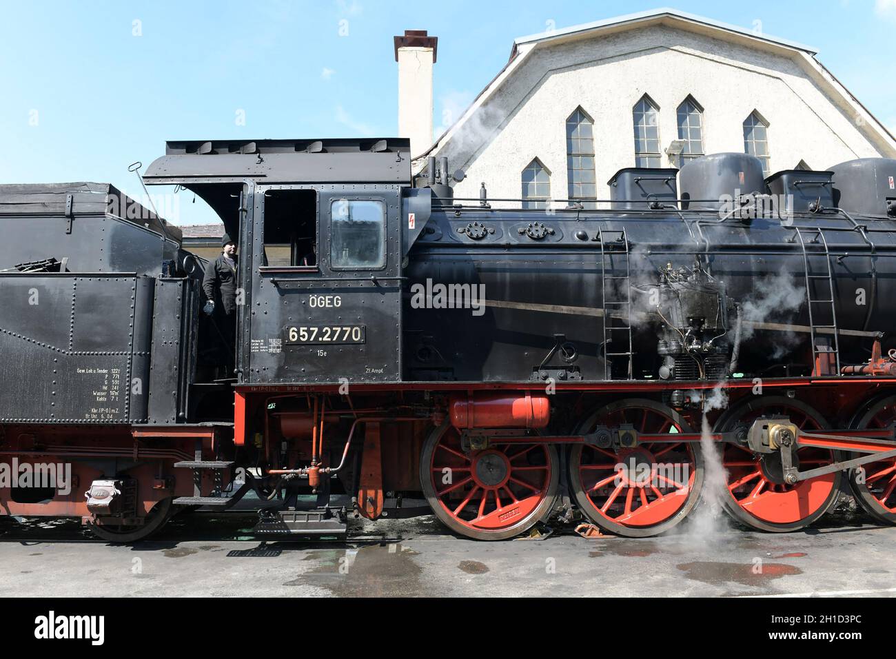In Ampflwang befindet sich Österreichs größtes Eisenbahn- und Bergbaumuseum, der 'Lokpark Ampflwang“, mit über 100 historischen, zum Teil betriebsfähi Stock Photo