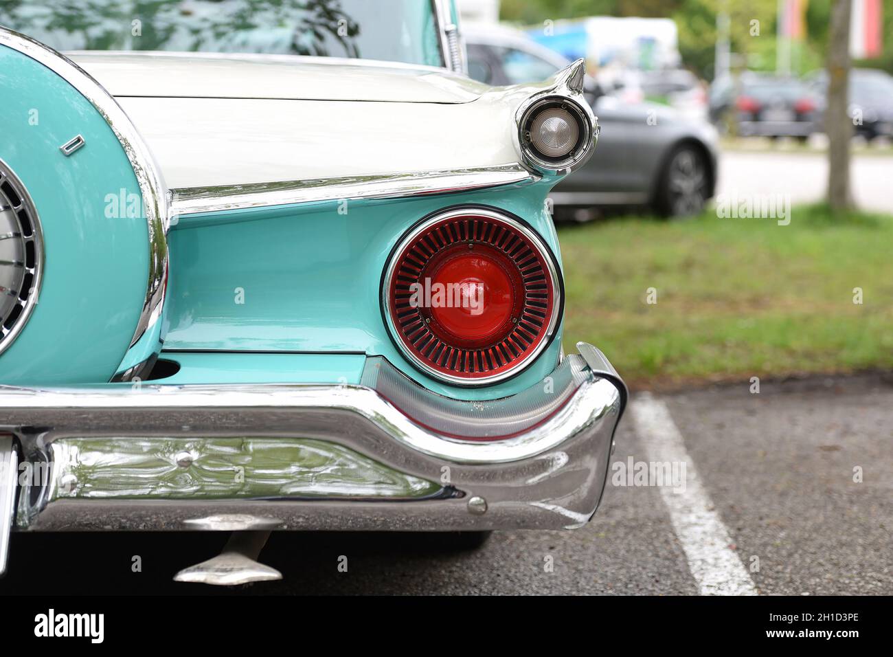 Heck und Hecklichter eines amerikanischen Oldtimers - Rear and rear lights of an american classic car Stock Photo