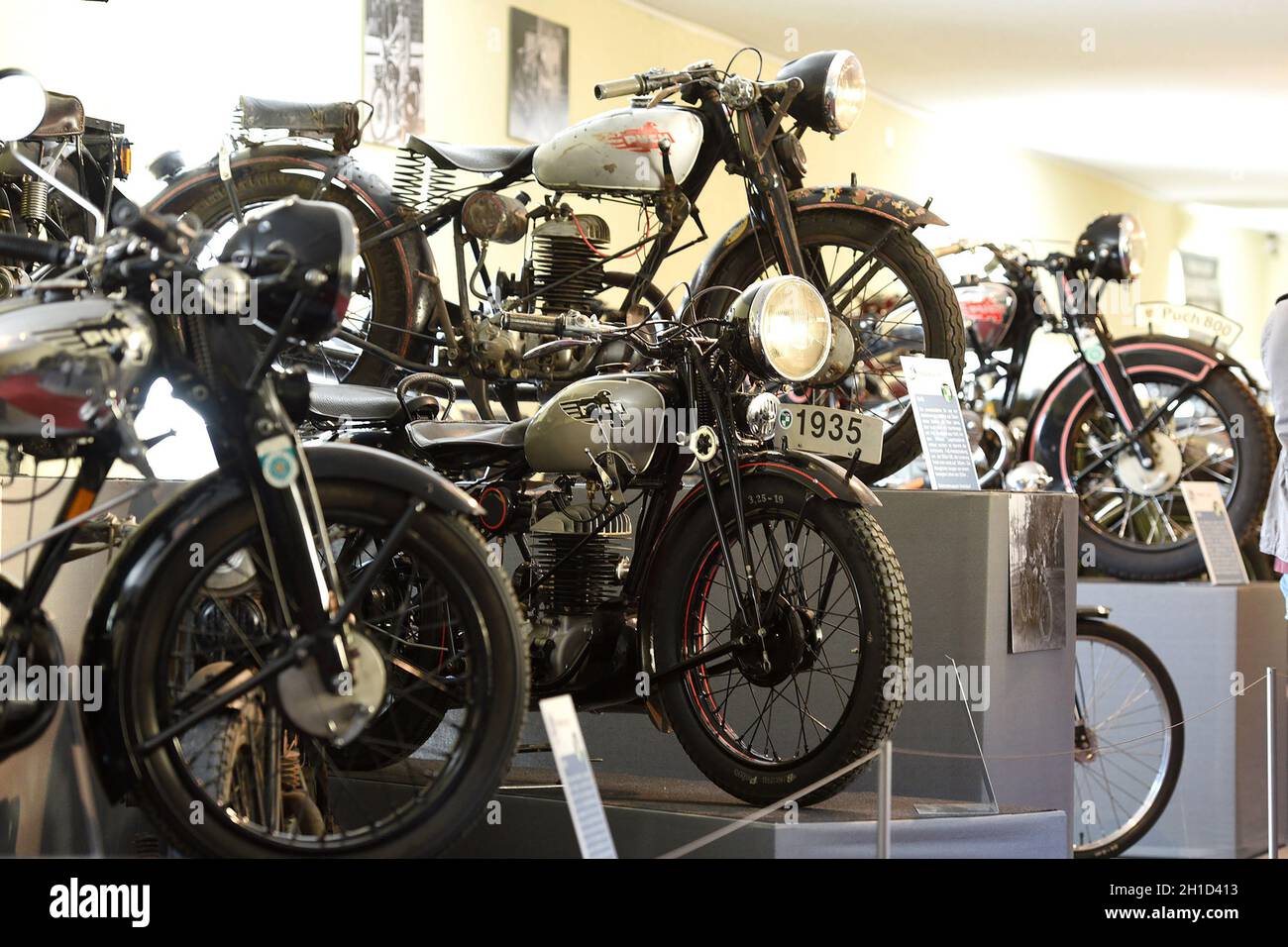 Die Puch-Werke, gegründet 1899 von Johann Puch, waren ein österreichisches Unternehmen, das Fahrräder, Motorfahrräder, Motoren, Motorräder und Automob Stock Photo