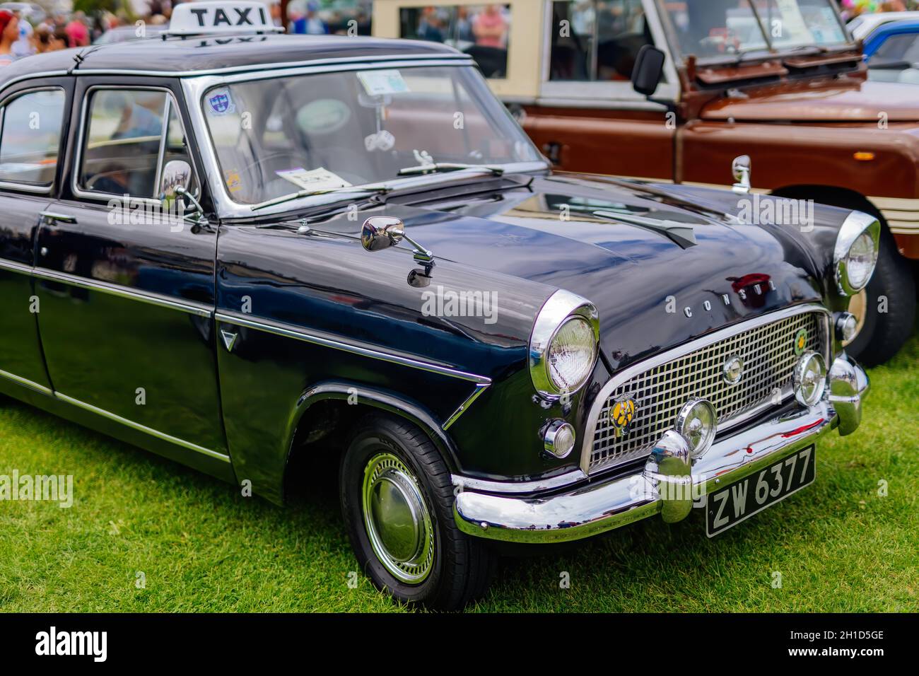 Bray, Ireland, June 2018 Bray Vintage Car Club show, open air retro cars display. Well groomed Ford Consul mk2 from 1960 Stock Photo