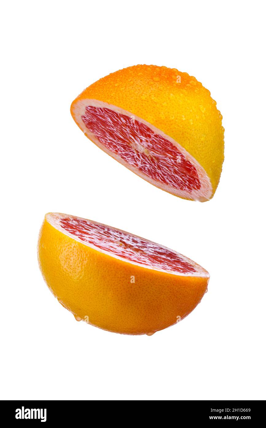 grapefruit sliced on white  background Stock Photo