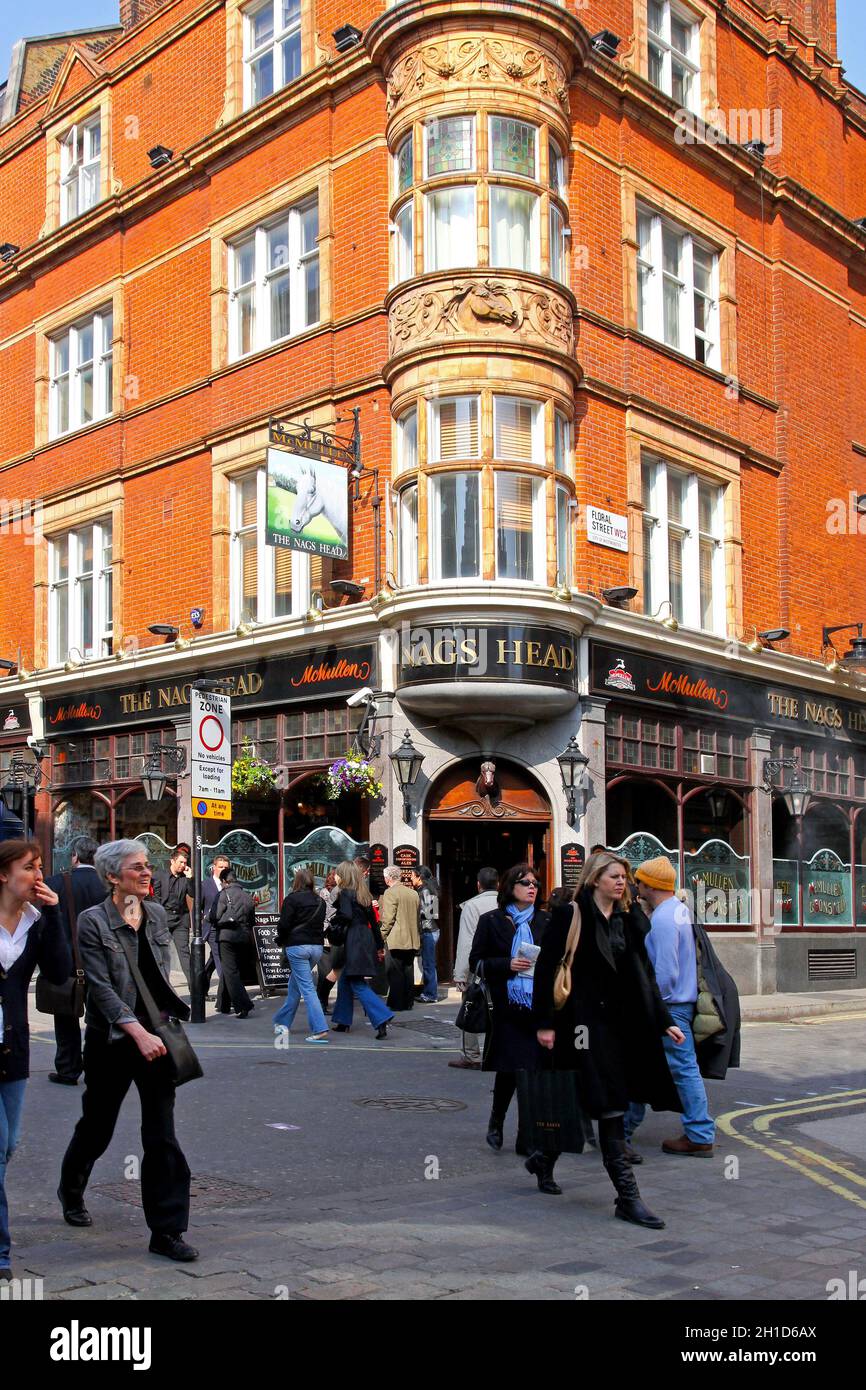 LONDON, UNITED KINGDOM - MARCH 19: Nags Head Pub London on MARCH 19, 2009. Famous Nags Head Pub at Covent Garden in London, United Kingdom. Stock Photo
