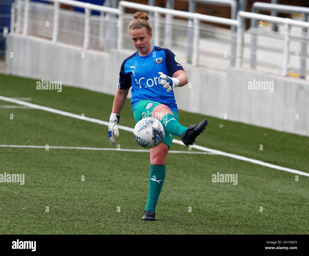 BILLERICAY, ENGLAND - OCTOBER 17: Amy Mullett of Billericay Town Ladies during the pre-match warm-up  during The FA Women's National League Division O Stock Photo