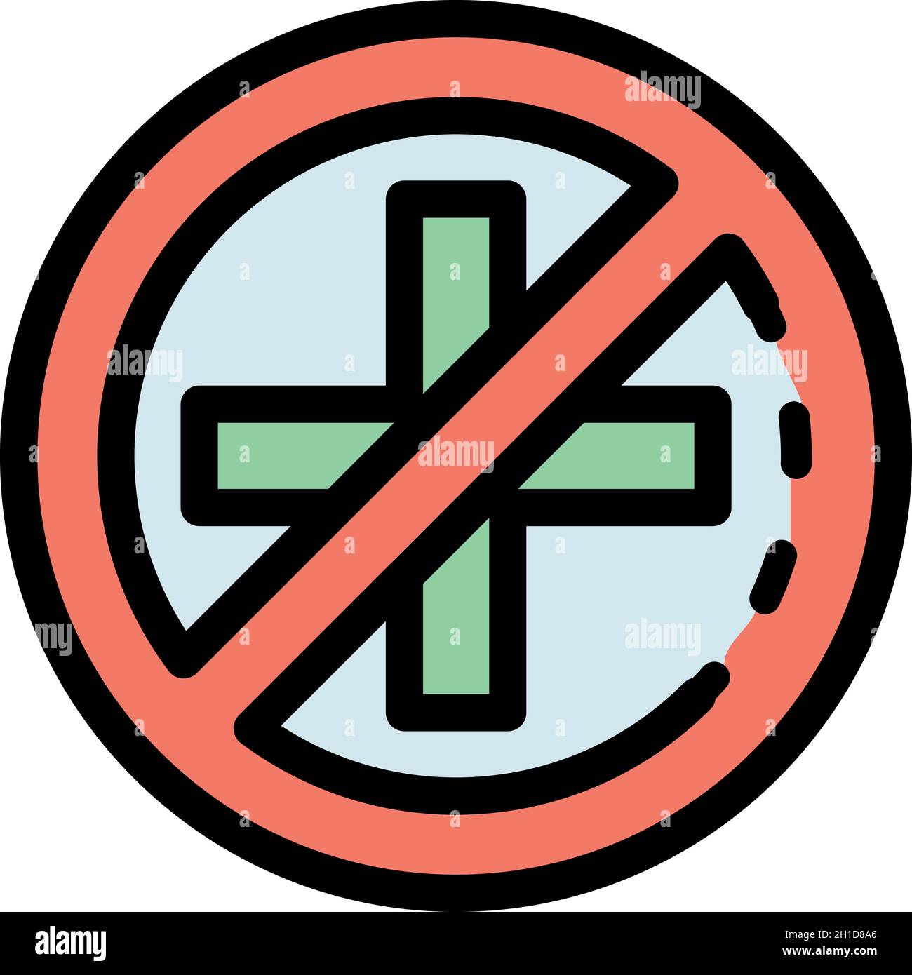 No medical help icon. Outline no medical help vector icon color flat ...