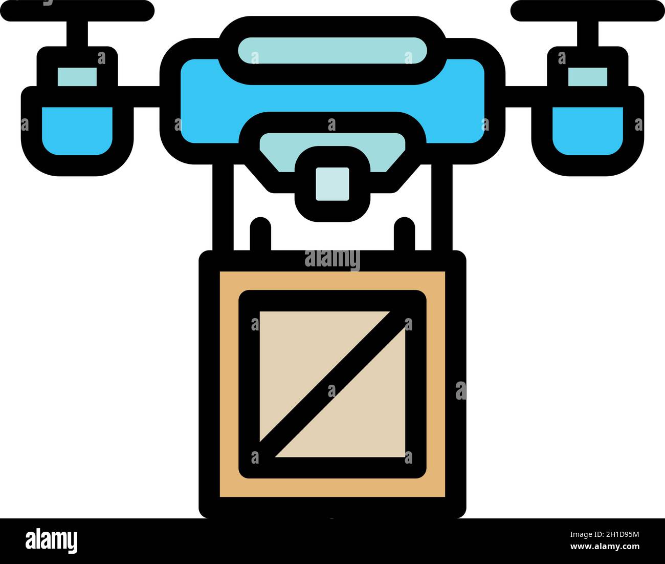 Electric drone delivery icon. Outline electric drone delivery vector ...