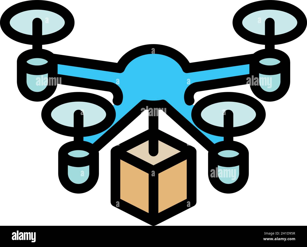 City drone delivery icon. Outline city drone delivery vector icon color ...