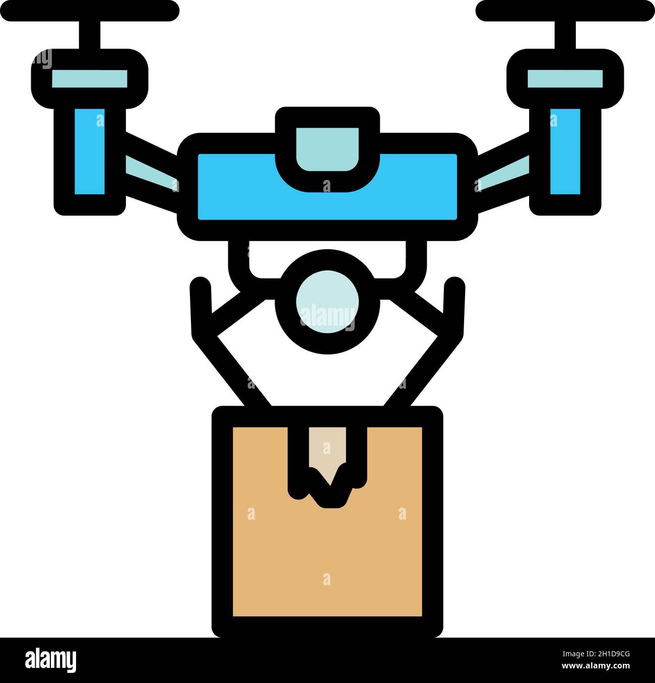Air drone delivery icon. Outline air drone delivery vector icon color ...