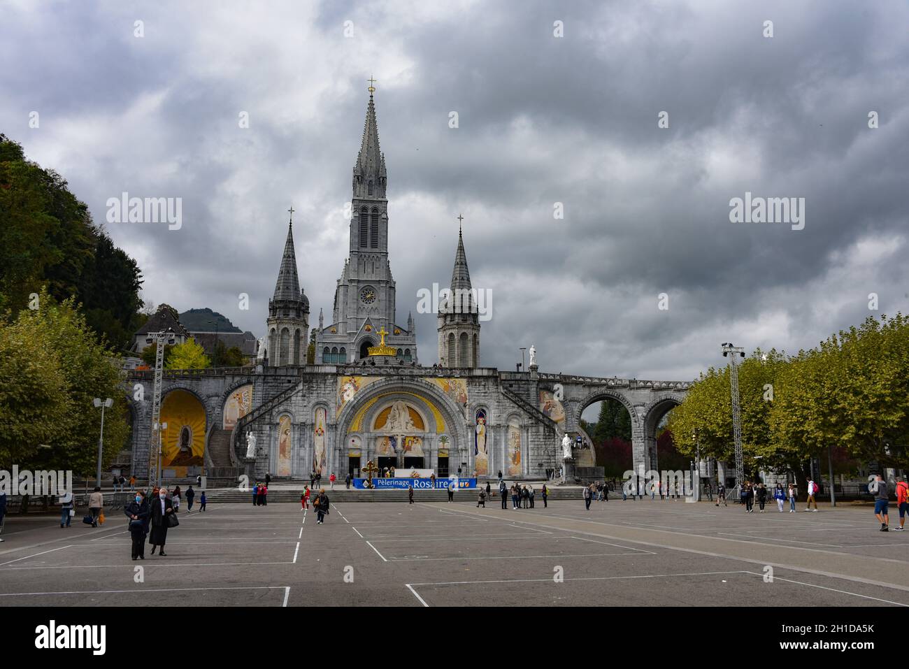 Lourdes, France 9 Oct 2021 The Sanctuaires NotreDame de Lourdes