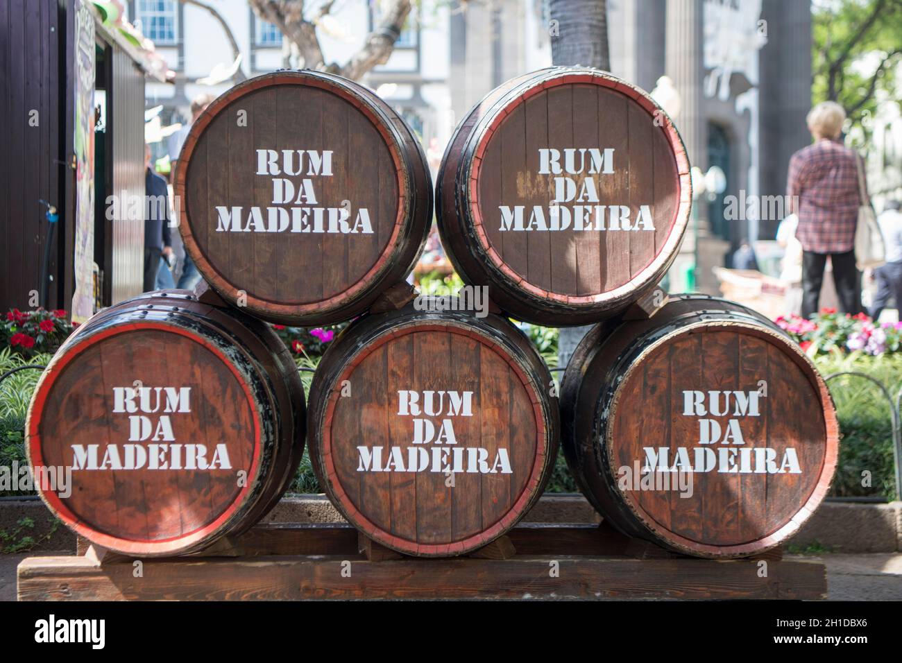 a bar at the festival do Rum in the city centre of Funchal on the