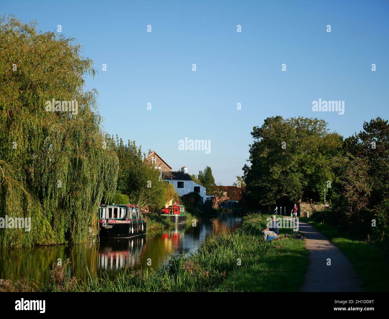 The Bridgwater and Taunton canal at Creech Saint Michael, Somerset, UK Stock Photo