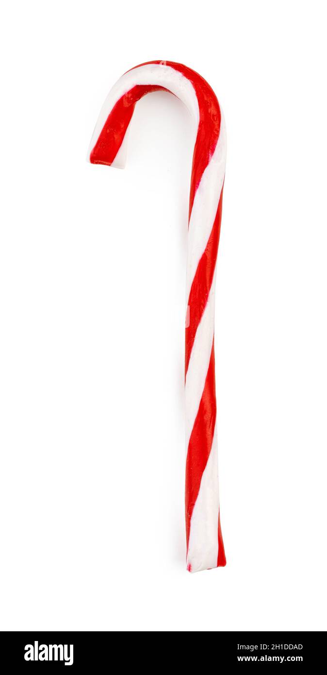 Christmas candy cane isolated on white background Stock Photo - Alamy