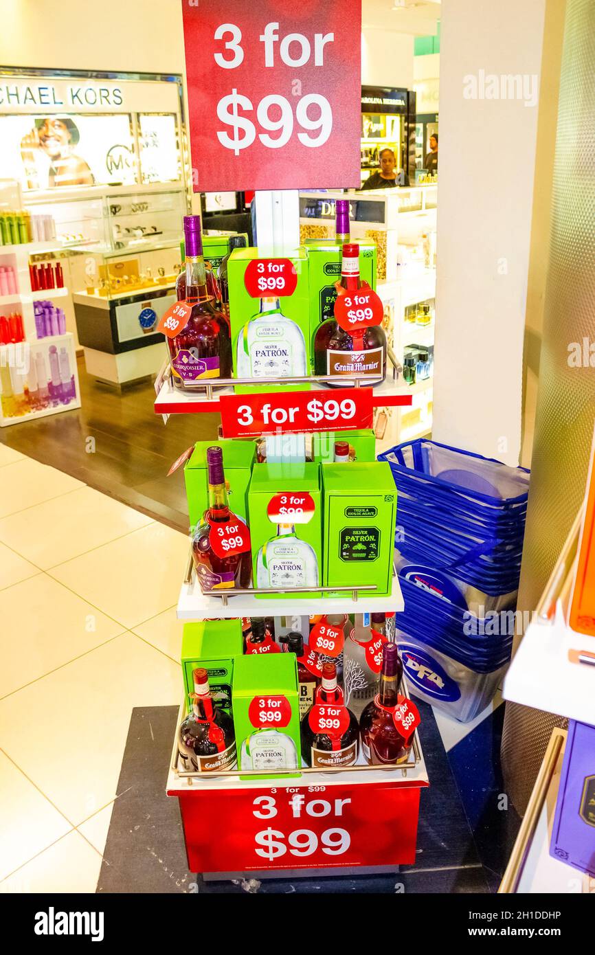 Miami Florida USA December 12 2019: Duty Free shop inside Miami Miami Florida USA December 12 2019: Duty Free shop inside Miami