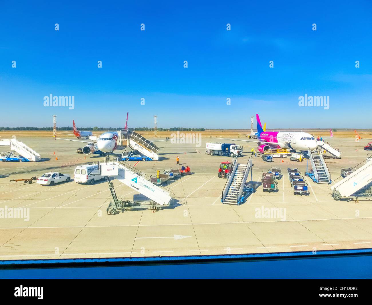 Kiev, Ukraine September 10, 2019 The Wizzair Airline aircraft and