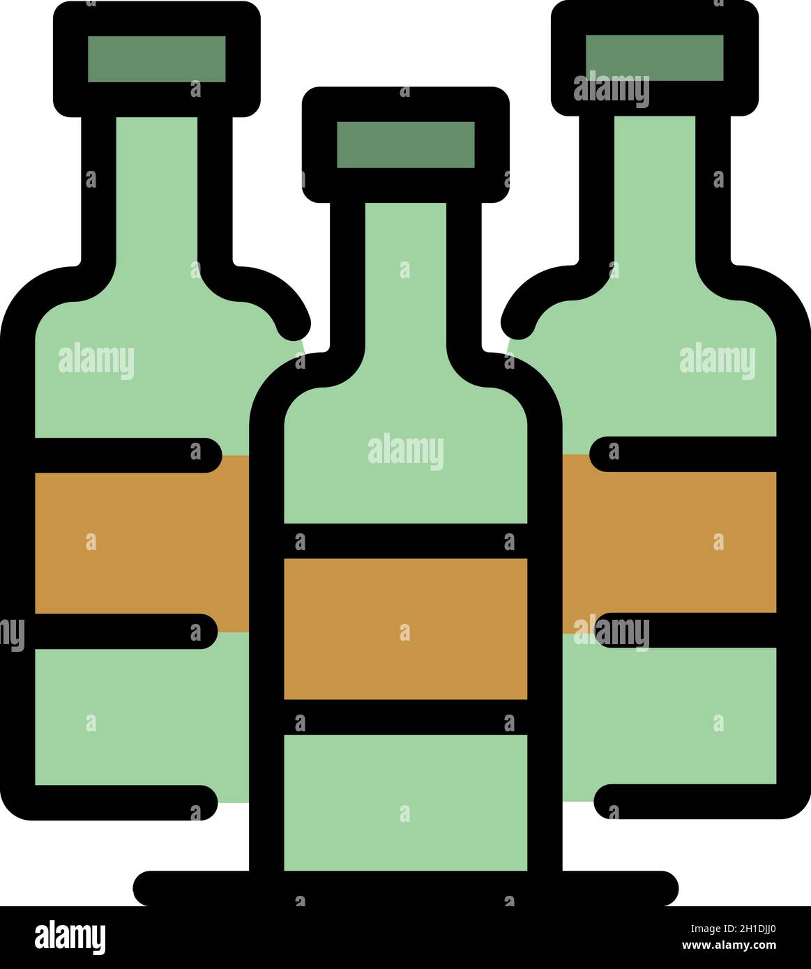 Medical bottle icon. Outline medical bottle vector icon color flat