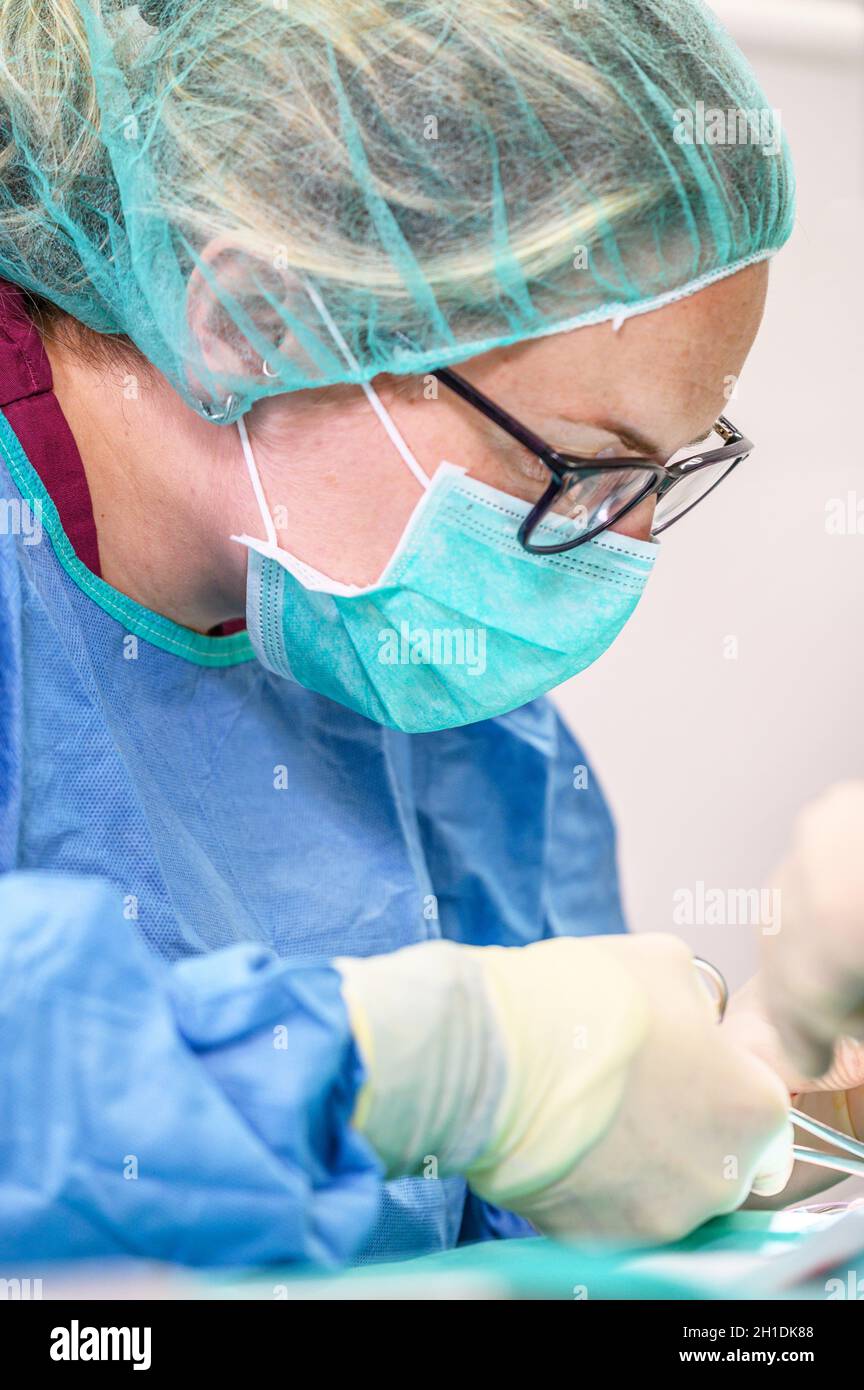 Female surgeon in operation room, operating a patient Stock Photo - Alamy