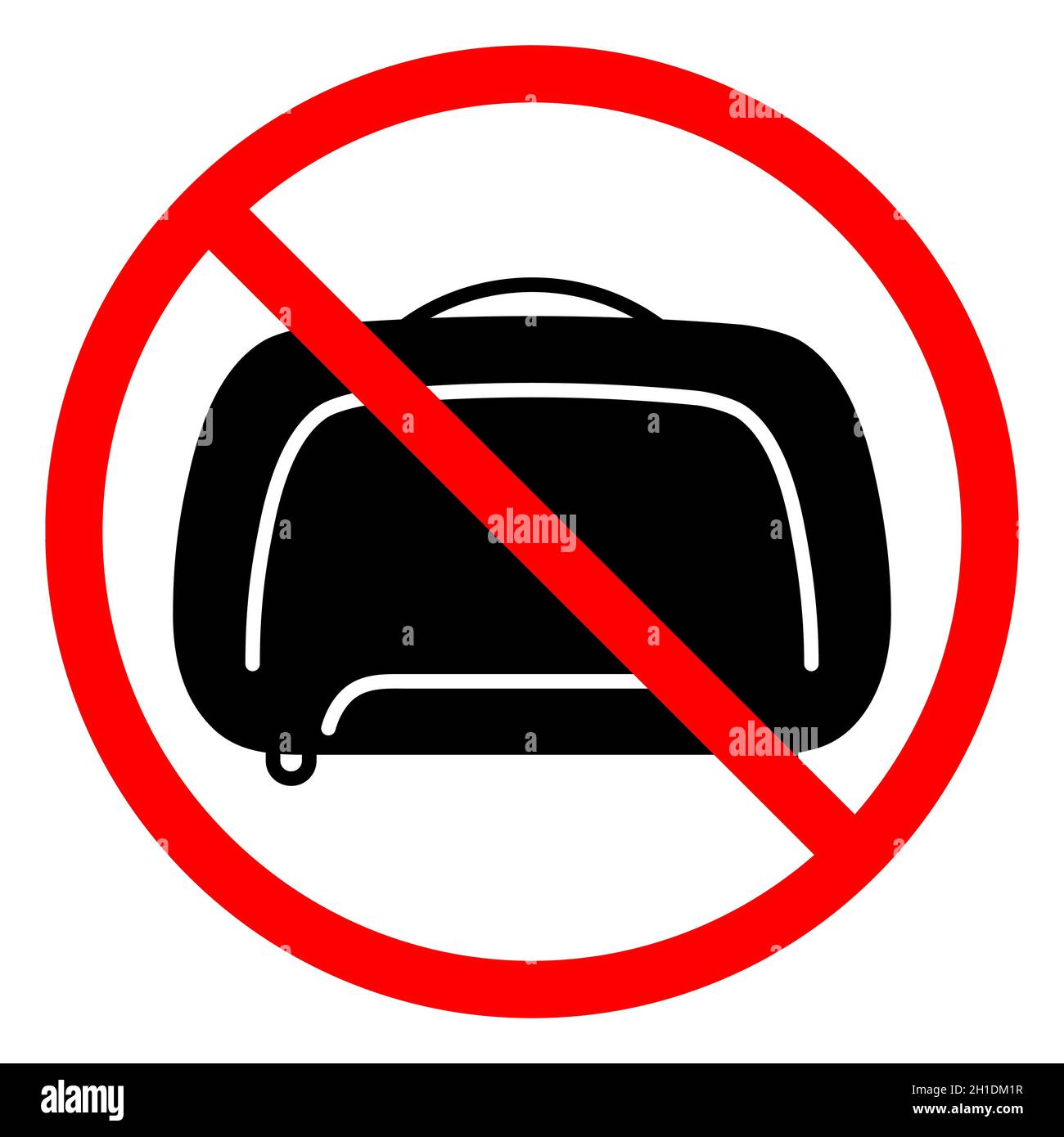 Baggage ban icon. No baggage sign. Suitcase is prohibited. Stop or ban
