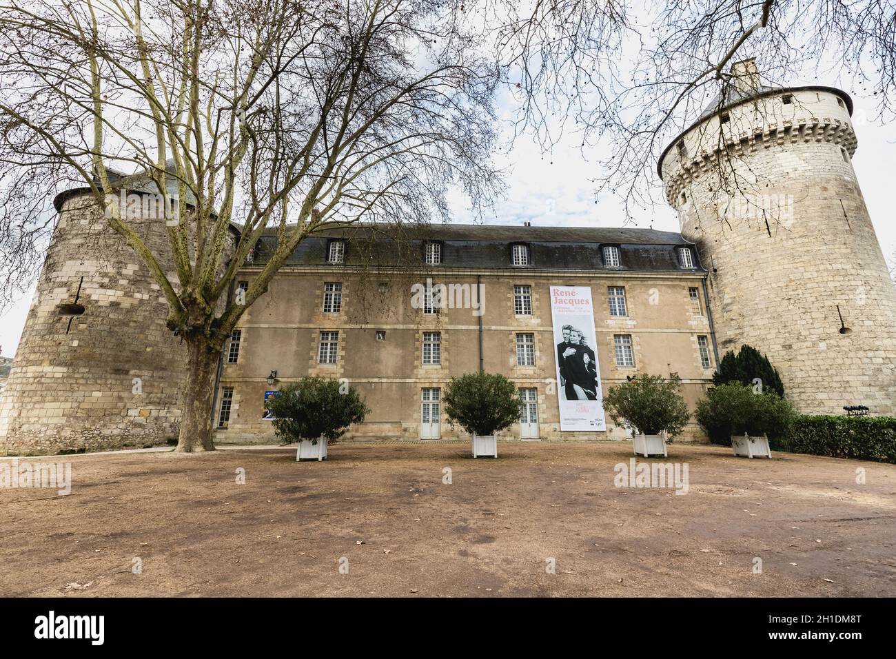 Tours, France - February 8, 2010: architectural detail of the Château de Tours during the Elegances des Formes (Elegances of Forms) exhibition by René Stock Photo