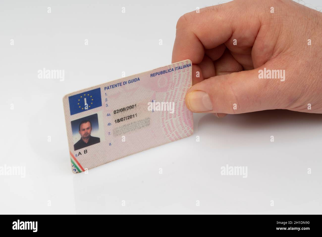 the Italian driving license card Stock Photo