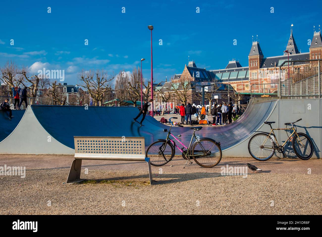 AMSTERDAM, NETHERLANDS MARCH, 2018 Skateboard ramp located at