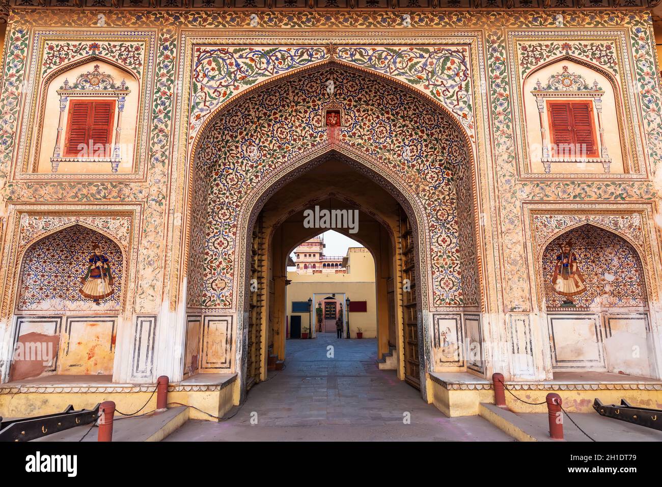 Jaipur City Palace gates, traditional decoration of India Stock Photo -  Alamy
