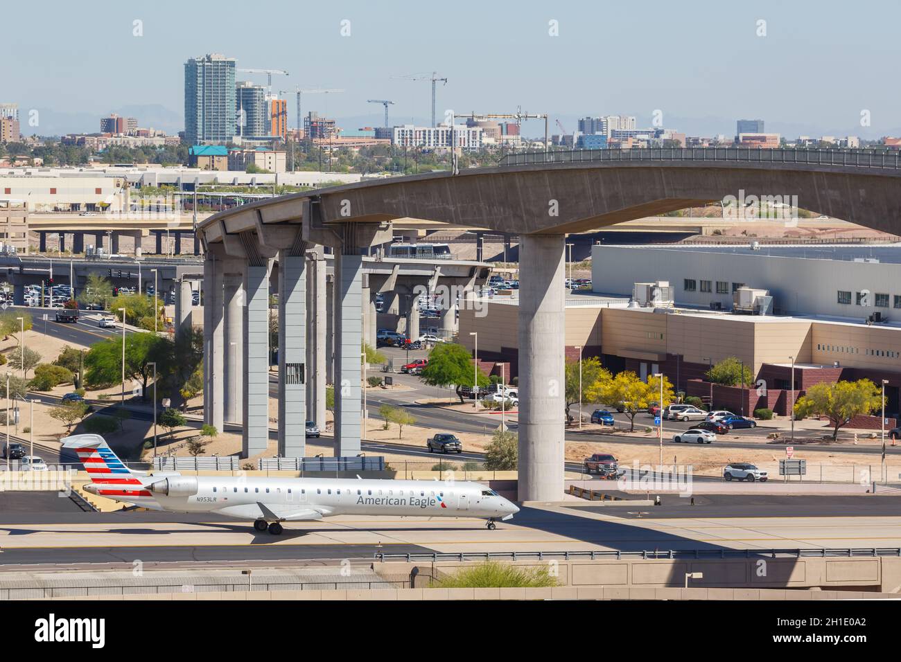 Phoenix, Arizona April 8, 2019 American Eagle Mesa Airlines Bombardier CRJ900 airplane at