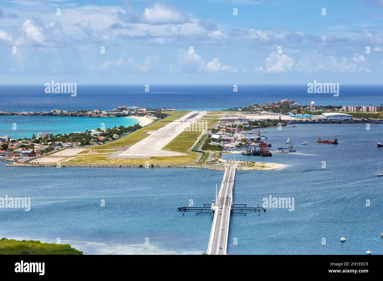 Sint Maarten – September 18, 2016: Overview of Sint Maarten airport