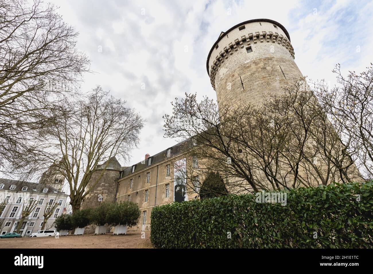 Tours, France - February 8, 2010: architectural detail of the Château de Tours during the Elegances des Formes (Elegances of Forms) exhibition by René Stock Photo