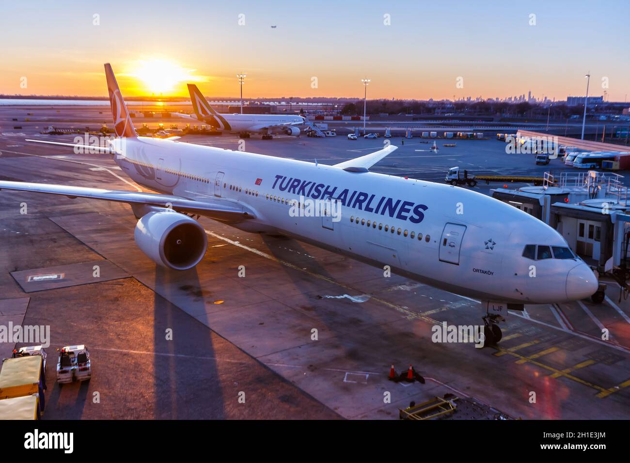 New York City, New York March 1, 2020 Turkish Airlines Boeing 777