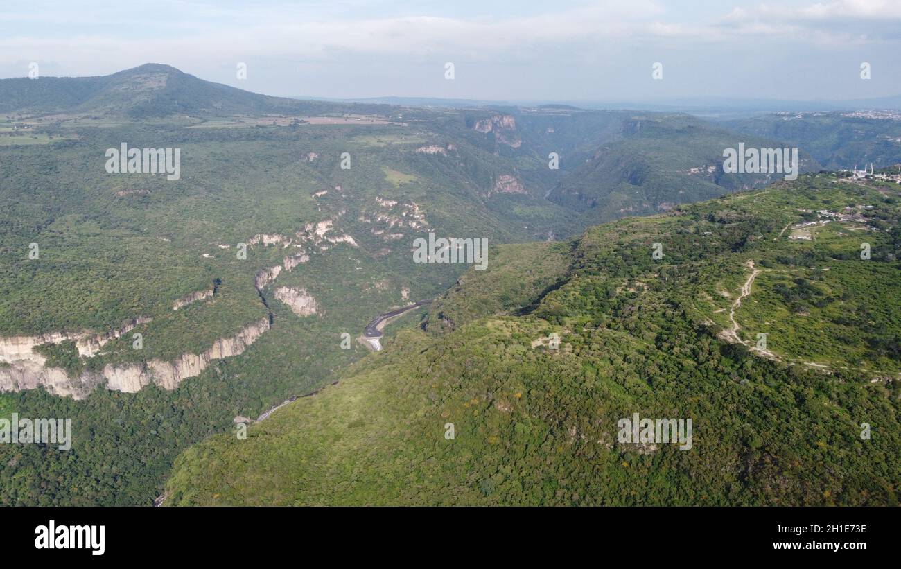 Aerial view of green forested mountains Stock Photo - Alamy