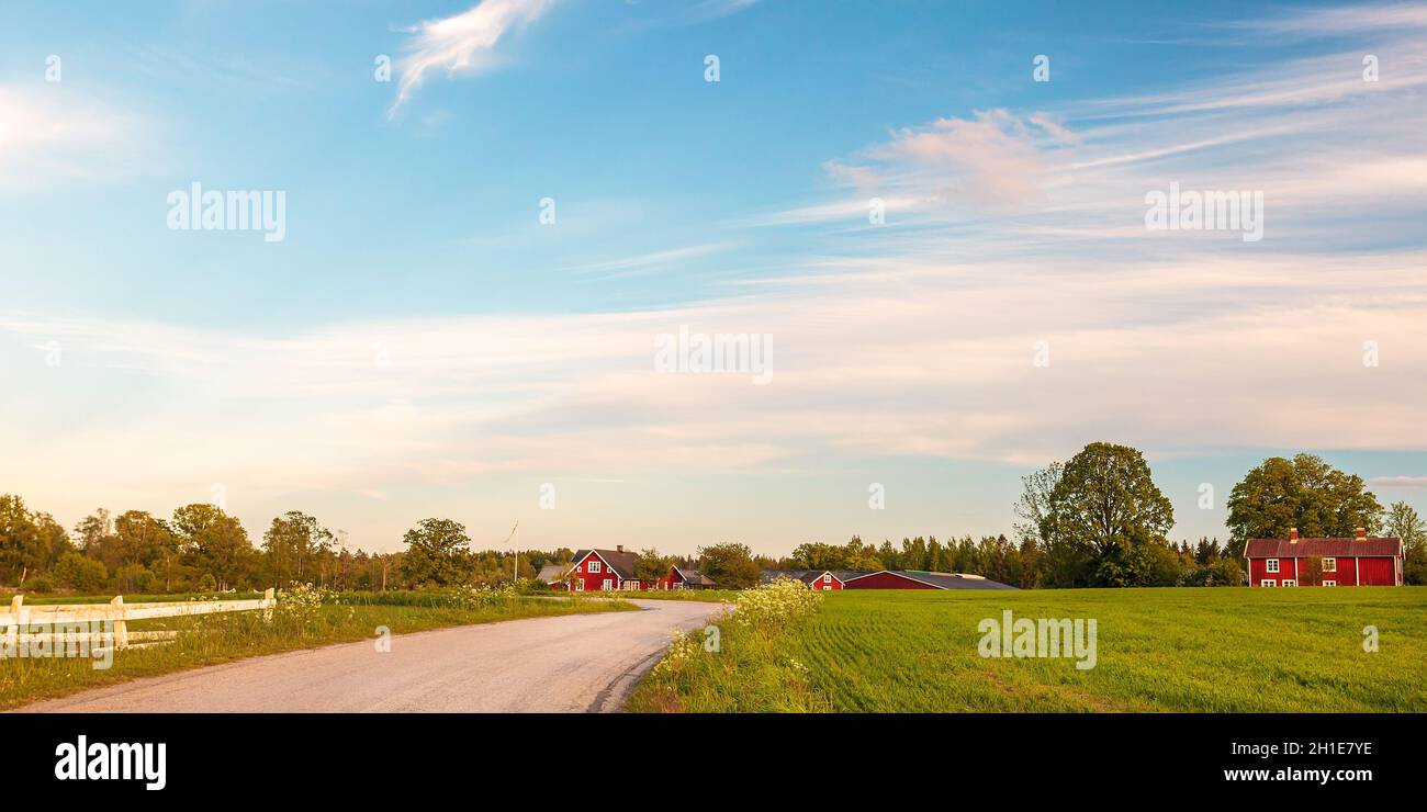 Swedish landscape red house hi-res stock photography and images - Alamy