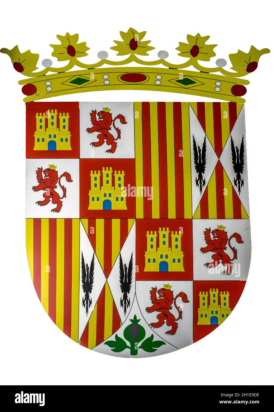 Catholic Monarchs Coat-of-Arms, Queen Isabella I of Castile and King  Ferdinand II of Aragon Stock Photo - Alamy