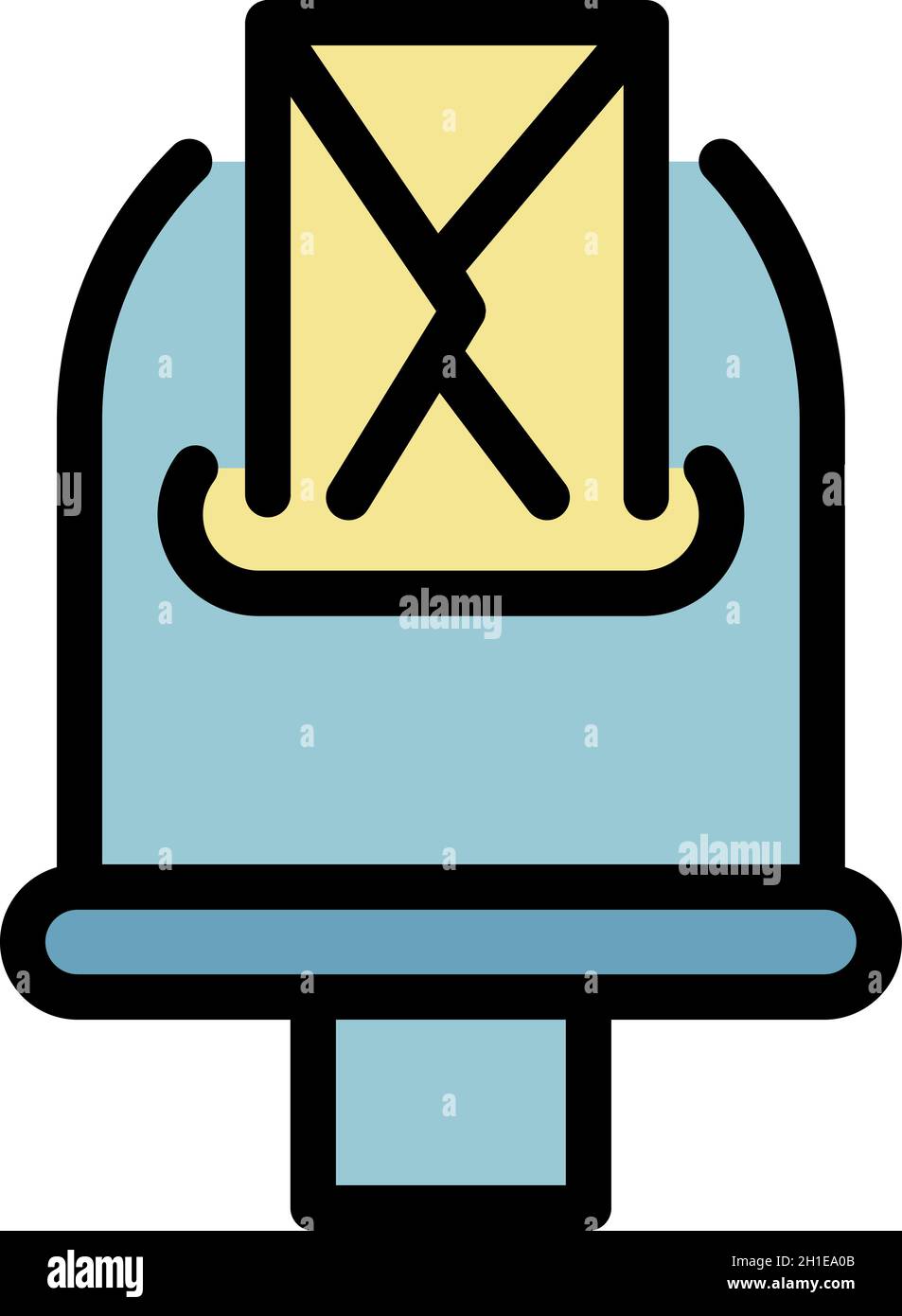 Envelope mailbox icon. Outline envelope mailbox vector icon color flat ...