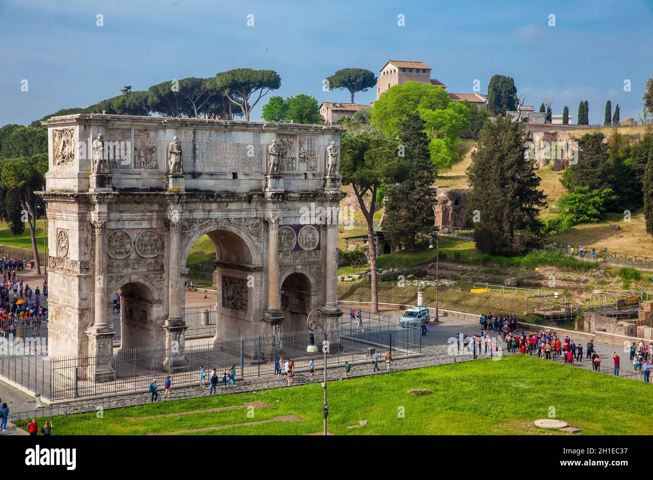 Arc Rome ROME, ITALY - APRIL, 2018: The Arch of Constantine a triumphal arch in ...
