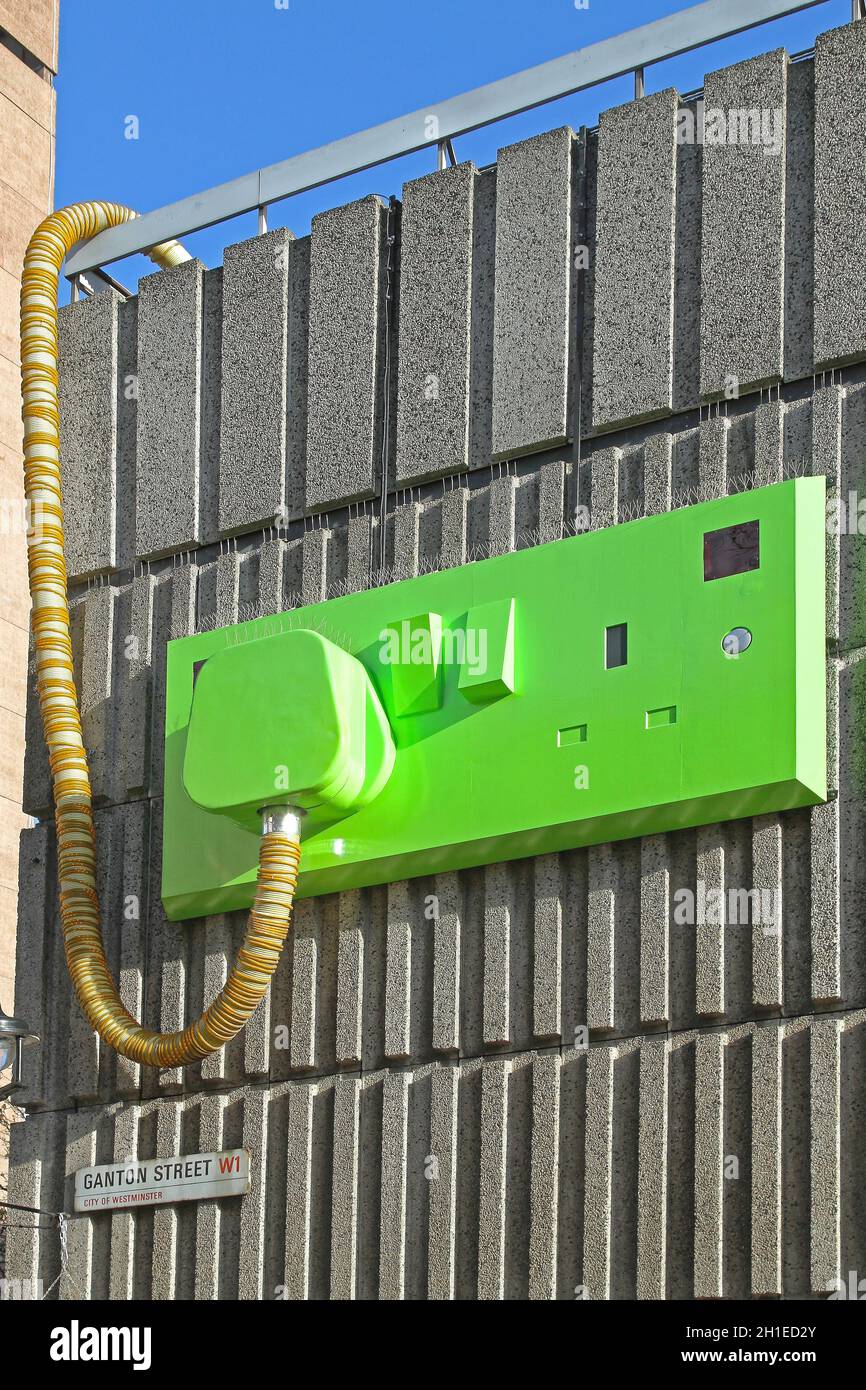 LONDON, UNITED KINGDOM APRIL 04 Giant Plug and Socket at Electrical Substation in London on