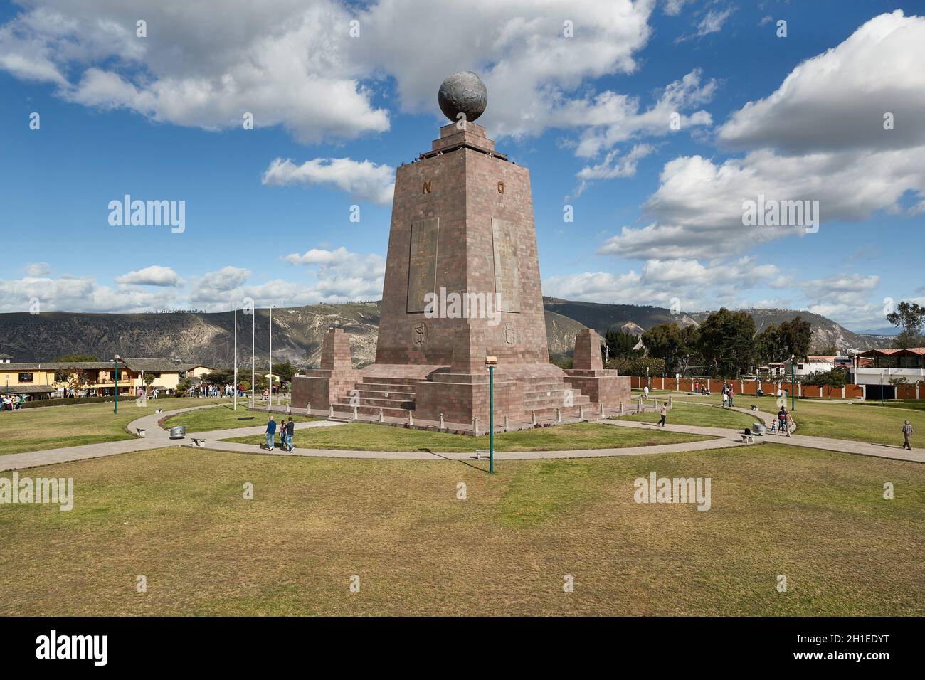QUITO SAN ANTONIO, ECUADOR MAY 5, 2019 Equator line monument