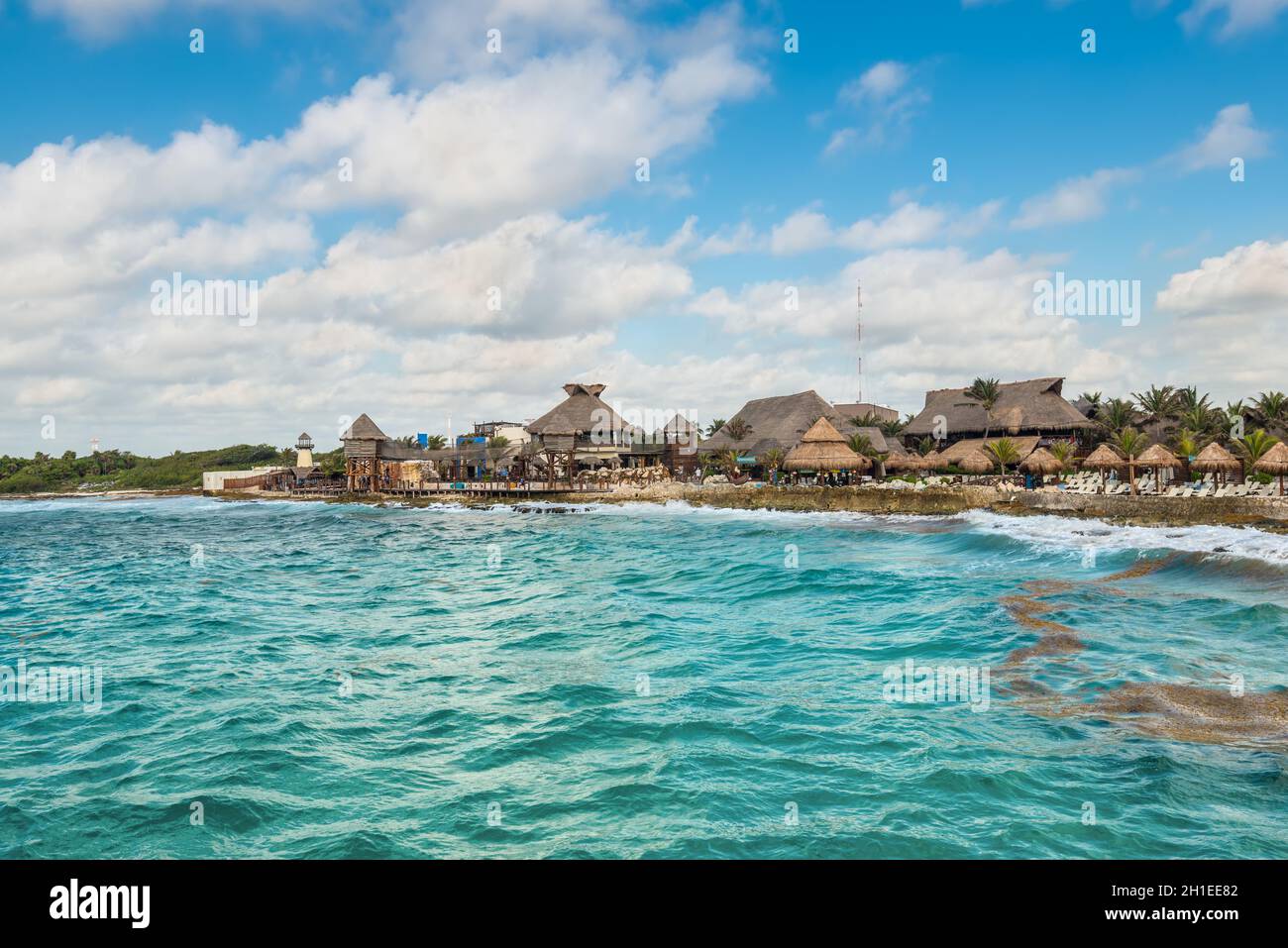 Costa Maya, Mexico April 25, 2019 Coastline of the town of Costa