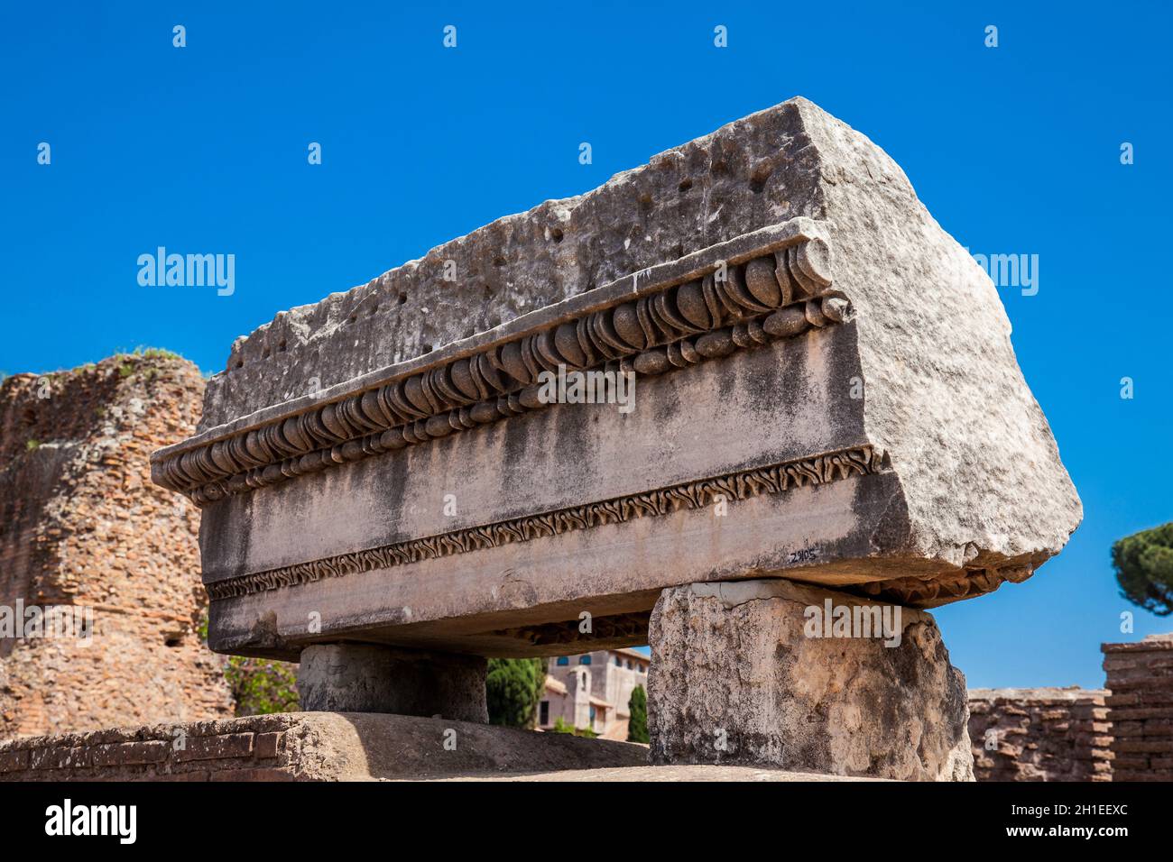 Detail of the ruins at the Flavian Palace also known as the Domus ...