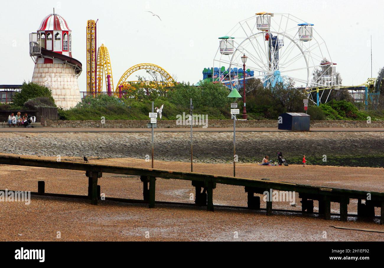 File photo dated 26/04/07 of Southend on Sea beach front amusements. Prime Minister Boris Johnson has announced that the Queen has agreed Southend will be granted city status following the murder of MP Sir David Amess. Issue date: Monday October 18, 2021. Stock Photo