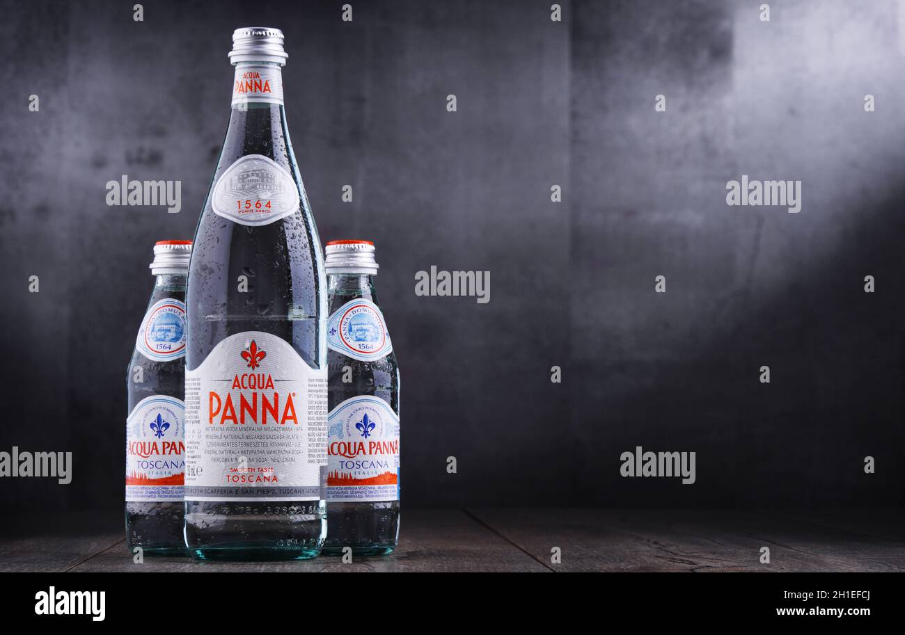 POZNAN POL APR 30 2020 Bottles Of Acqua Panna An Italian Brand Of 