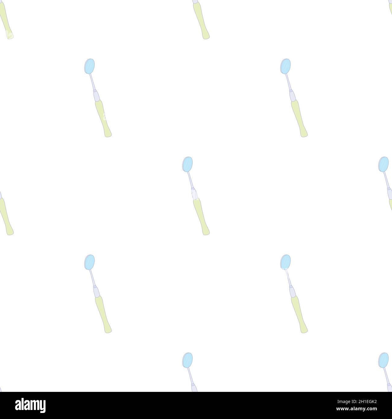 Dental mirror pattern seamless background texture repeat wallpaper geometric vector Stock Vector